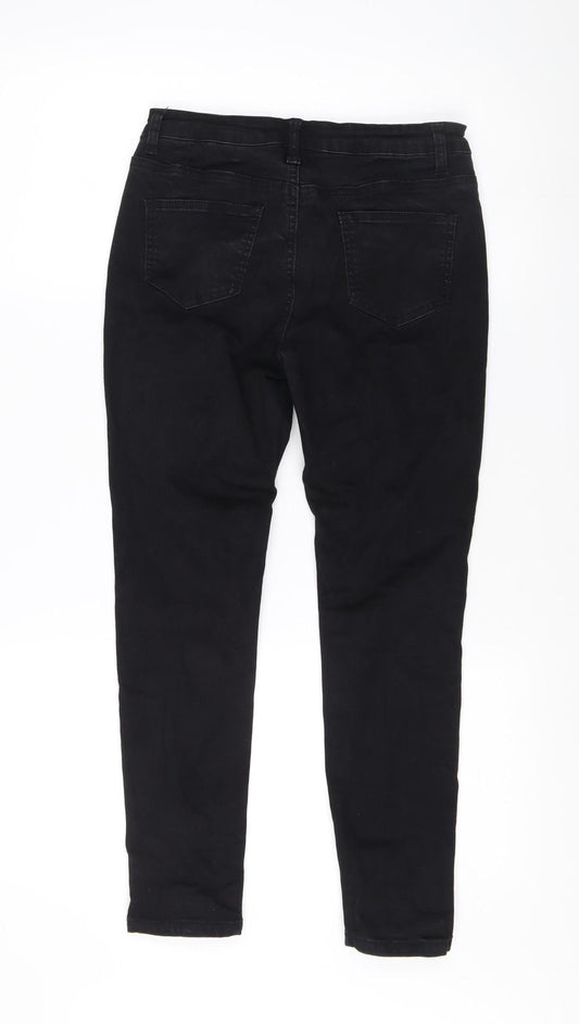 Boohoo Women's Black Distressed Skinny Jeans Size 10