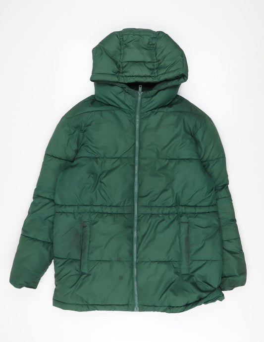 Womens UK Size M Hollister Green Puffer Jacket
