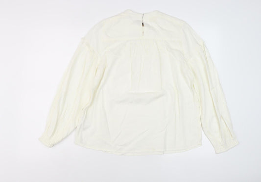 Hush Women's Ivory Cotton Blouse Size 8