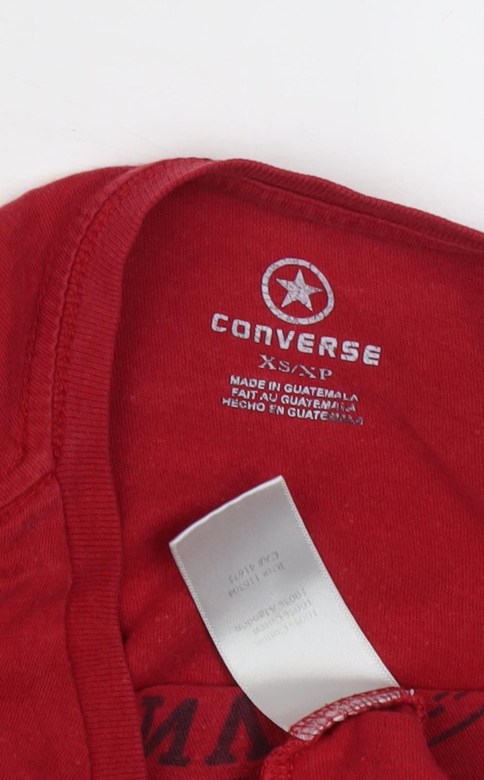 Womens UK Size XS Converse Red Basic T-Shirt