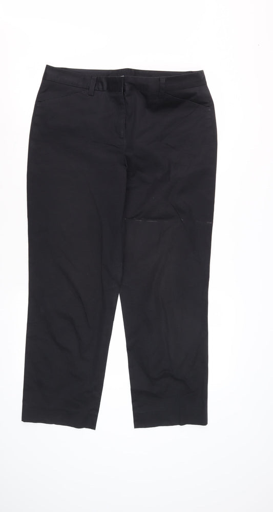 Womens UK Size 12 DKNY Classic Fit Dress Pants Black Trousers