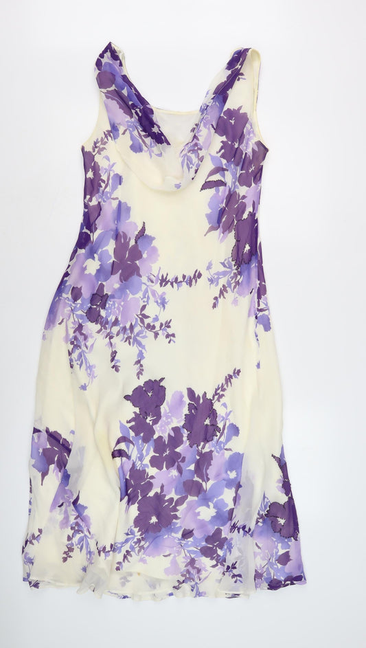 CC Petite Women's Floral Silk Slip Dress Size 12