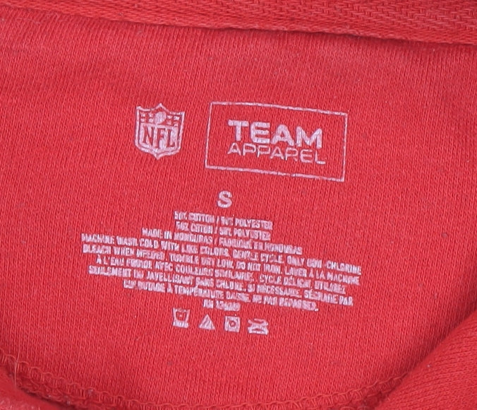 Unisex Adults UK Size S NFL Team Apparel Red Pullover Hoodie