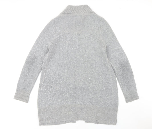Womens UK Size 14 Maine New England Grey Cardigan Jumper