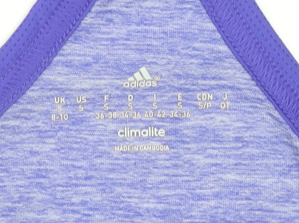 Adidas Women’s Purple Tank Top - Small, Breathable Gym Training