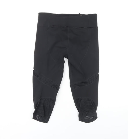 Back view of Adidas Women's Black Cropped Leggings, size S