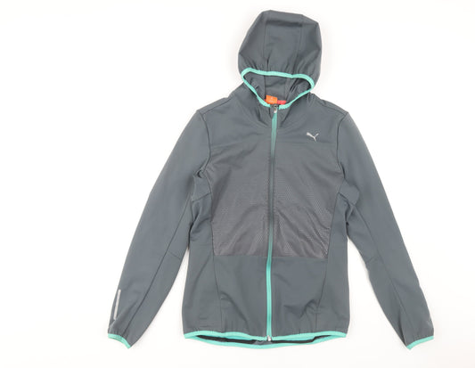 Womens UK Size 8 PUMA Grey Windbreaker Coat