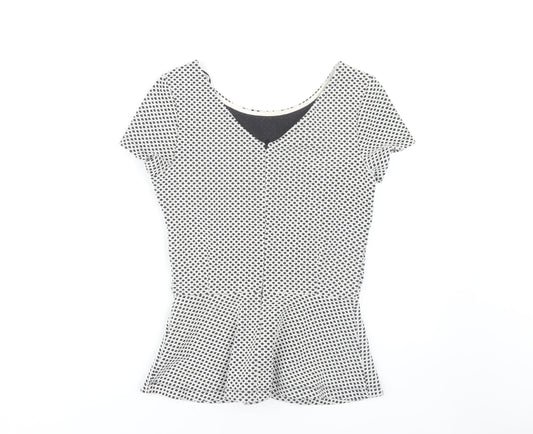 Banana Republic Women's XS Black White Geometric Blouse