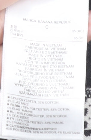 Banana Republic Women's XS Black White Geometric Blouse