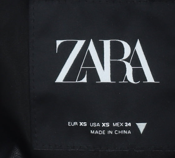 Womens UK Size XS Zara Black Puffer Jacket