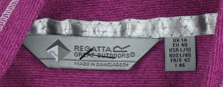 Regatta Women's Purple Zip Sweatshirt, Size 14, Hiking
