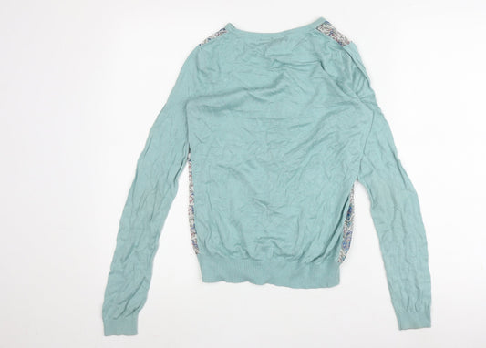 Womens UK Size 8 Warehouse Blue Cardigan Jumper