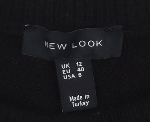 Womens UK Size 12 New Look Black Pullover Jumper