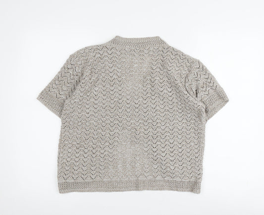 Classics Women's Beige Cotton Acrylic Shrug S/M