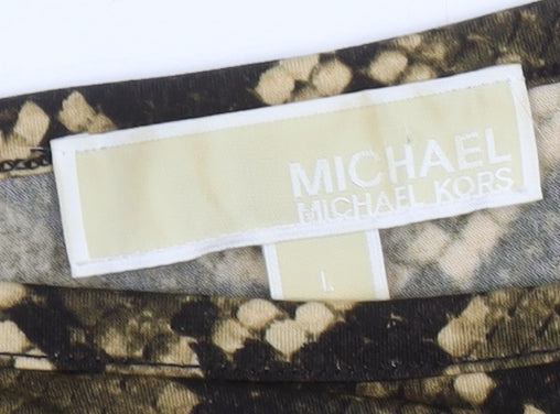 Michael Kors Women's L Brown Animal Print Dress