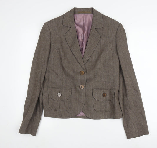 Womens UK Size 12 Austin Reed Regular Brown Blazer