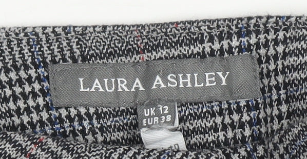 Laura Ashley Women's Grey Check Trousers Size 12