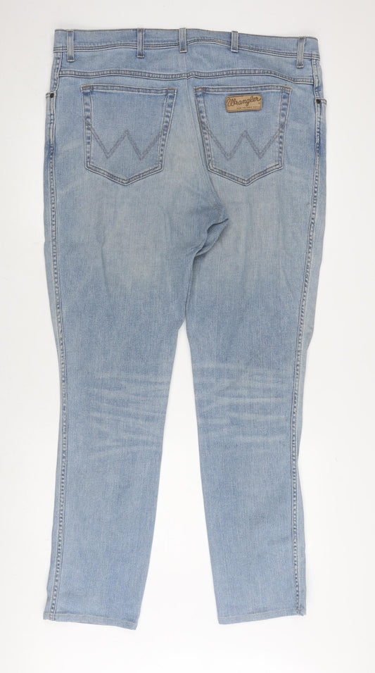 Wrangler Men's Blue Denim Jeans Size 44 Light Wash