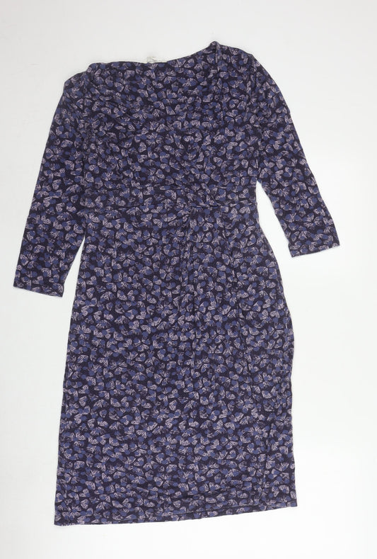 White Stuff Women's Blue Floral Dress, Size 12