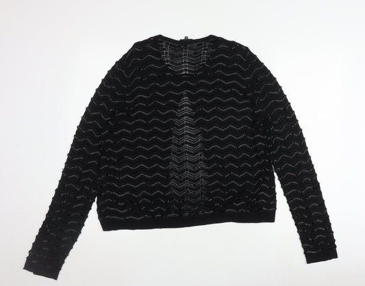 Jaeger Women's Black Cardigan M Open-Knit