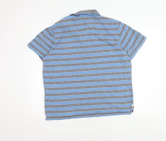 Next Men's Blue Striped Polo Shirt XL