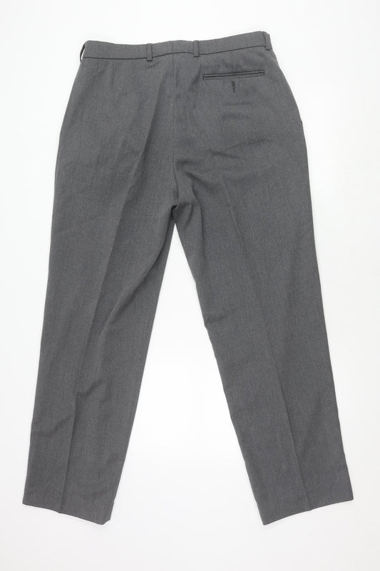 Mens UK Size S BHS Regular Fit Business Workwear Grey Trousers
