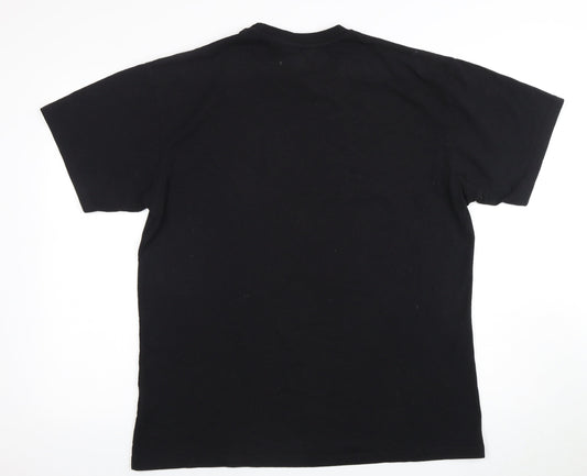 Pull&Bear Men's Black Music Graphic T-Shirt Size L