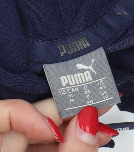 Brand and care label for Puma Blue unisex hoodie m - casual cotton pullover