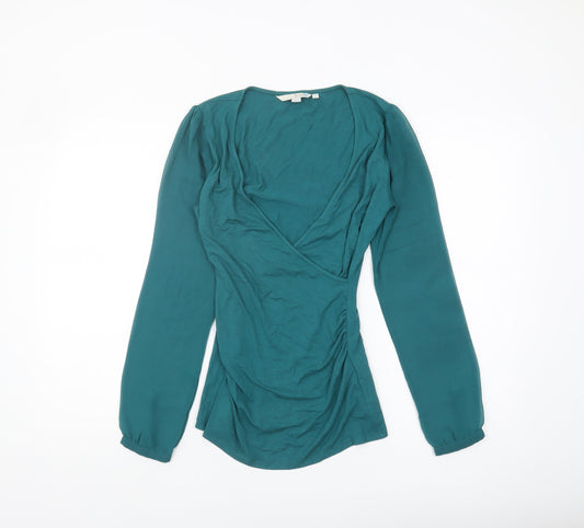 Womens UK Size 8 Boden Green Wrap Blouse