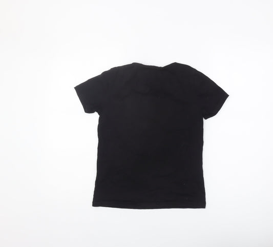 Stradivarius Black XS Unisex Casual T-Shirt