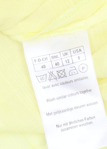 Damart Women's Yellow Cotton Button-Up Shirt, Size L