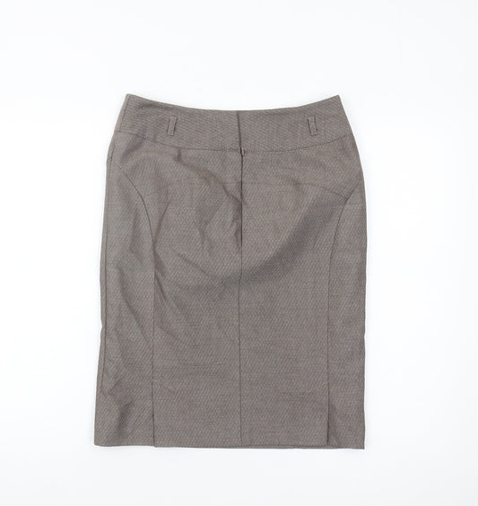 Next Women's Grey Pencil Skirt Size 10 Herringbone Pattern