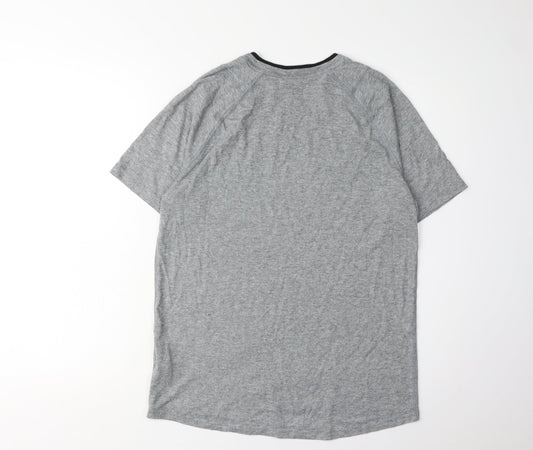 Puma Men's Grey T-Shirt, Size S, Logo Accents, Activewear