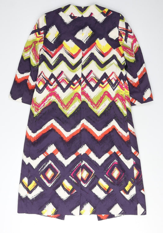 Linea Women's Multicoloured Geometric Coat Size 8