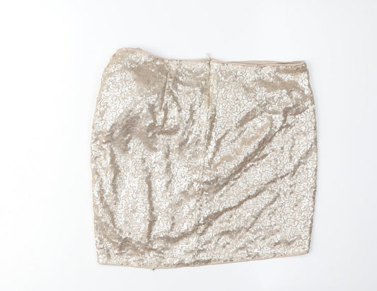 Cider Women's Gold Wrap Skirt, XL, Sequin Party