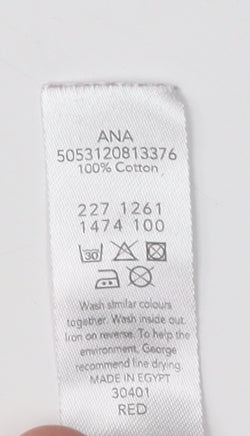 George Women’s Red V-Neck T-Shirt, Size 20, Charity Chic