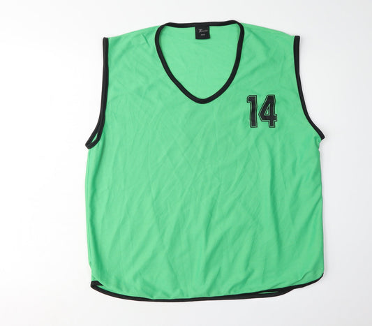 Additional front view of Precision unisex green tank for running & gym -, size M