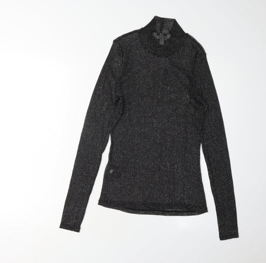Womens UK Size M H&M Black Basic Blouse