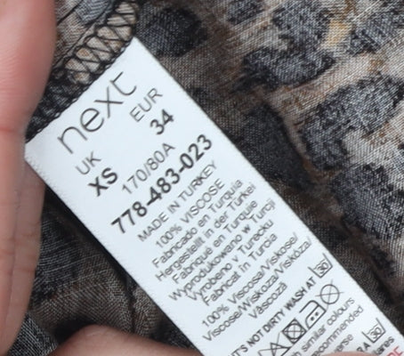 Next Women's Brown Animal Print Dress XS