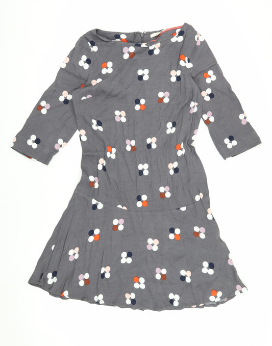 White Stuff Women's Grey Floral Dress Size 8