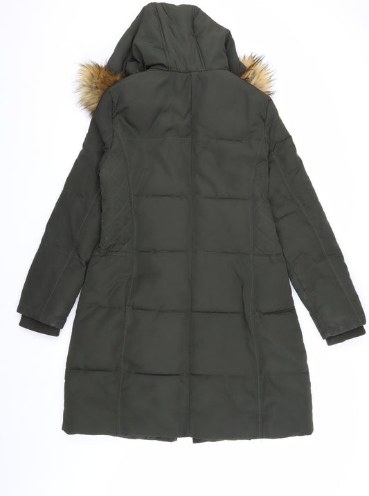 Laura Ashley Women's Green Puffer Coat Size 10