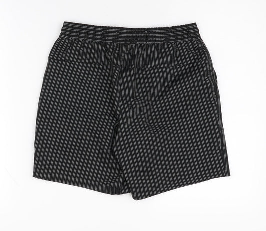 Topman Men's Black Striped Shorts, Size 28, Casual Summer Wear