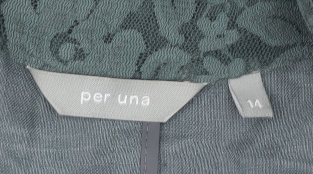 Per Una Women's Green Linen Suit Jacket Size 14