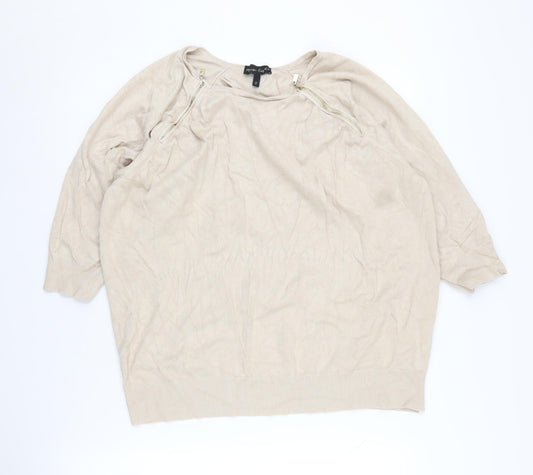 Womens UK Size XL Phase Eight Beige Pullover Jumper
