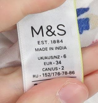 Womens UK Size 6 Marks and Spencer Multicoloured Basic Blouse