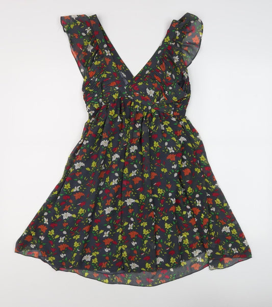 Lipsy Women's Multicoloured A-Line V-Neck Dress Size 8