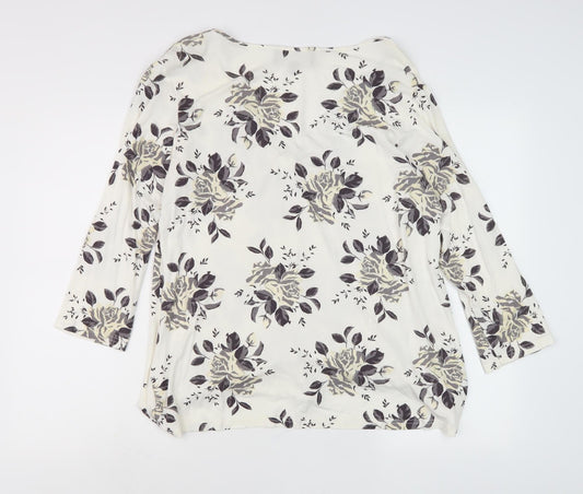 Ann Harvey Women's Floral Top 3/4 Sleeve Size 16