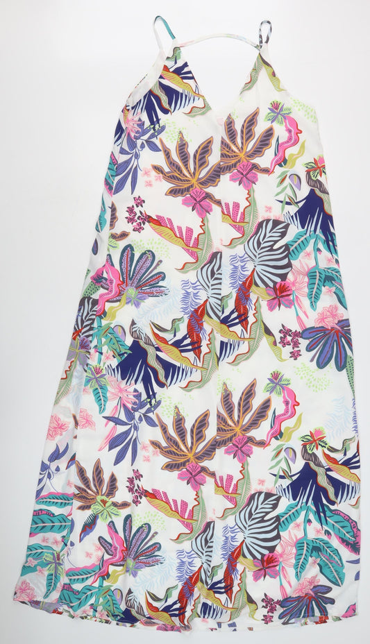 ONLY Women's Multicoloured Floral Slip Dress V-Neck Size 6