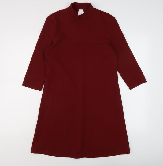 Monki Women's Red A-Line Dress, Size S, High Neck