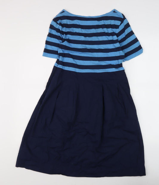 COS Women's Blue Striped Fit & Flare XS Dress